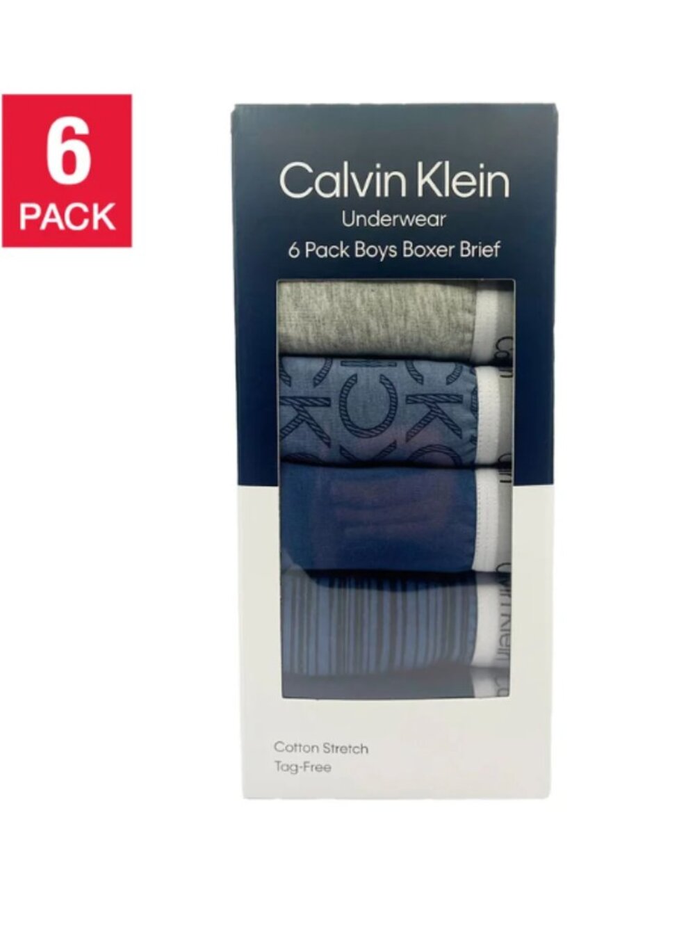 Calvin Klein Youth Boxer Brief Underwear, 6-pack XL